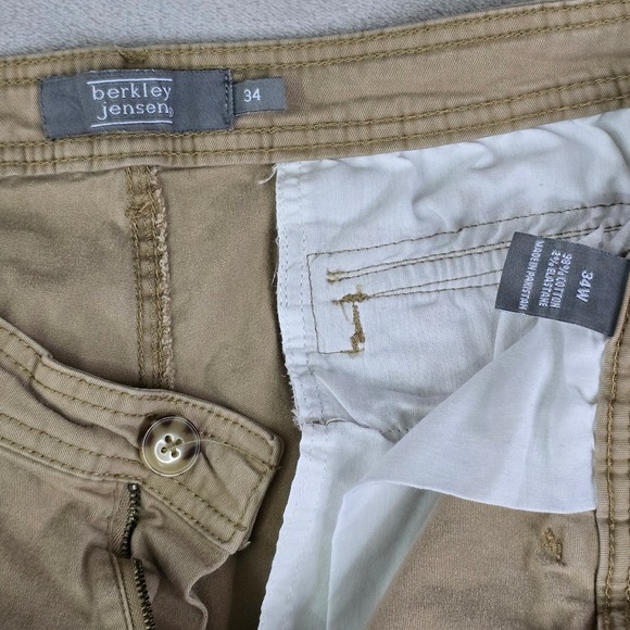 Berkley Jensen Men's 34 Khaki Cargo Shorts Flat Front Stretch Utility Pockets - Picture 2 of 7